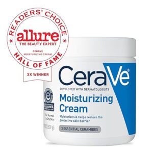 CeraVe Moisturizing Cream | Body and Face Moisturizer for Dry Skin | Body Cream with Hyaluronic Acid and Ceramides | Daily Moisturizer | Oil-Free | Fragrance Free | Non-Comedogenic | 19 Ounce - Image 6
