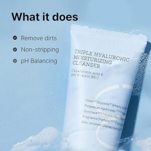 COSRX Hydrium Triple Hyaluronic Moisturizing Cleanser 5.07 fl.oz / 150ml | Daily Cleanser for Dry Skin with Hyaluronic Acid & Vitamin B | Animal Testing Free, Paraben Free, Korean Skin Care - Image 6