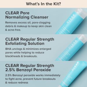 Paula's Choice CLEAR 3-Piece Acne Kit, Includes Daily Cleanser, 2% Salicylic Acid Exfoliant & Benzoyl Peroxide Treatment, Prevents & Treats Mild to Severe Acne & Breakouts, Fragrance-Free, Set of 3 - Image 3